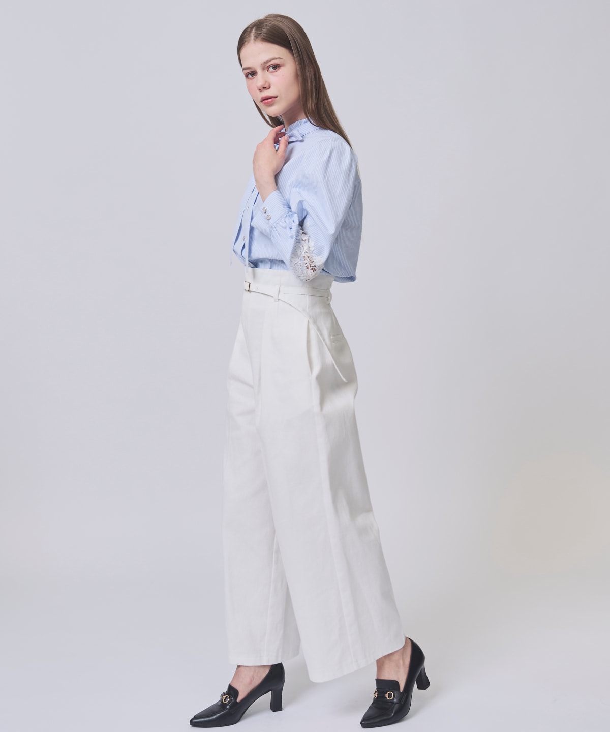 【2/20(Fri)発売】ベルテッドセンタープレスワイドパンツ