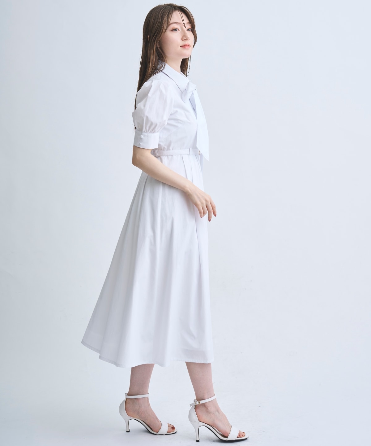 【4/10(Fri)予約開始】リボン付きストライプシャツワンピ―ス