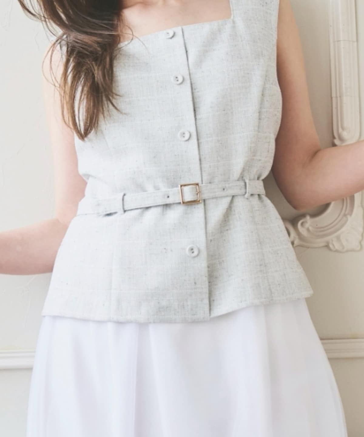 ツィードジレチュールスカートドッキングワンピース