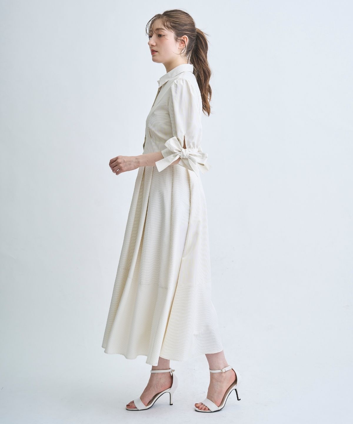 【3/28(Sat)発売】リボンストライプシャツワンピース