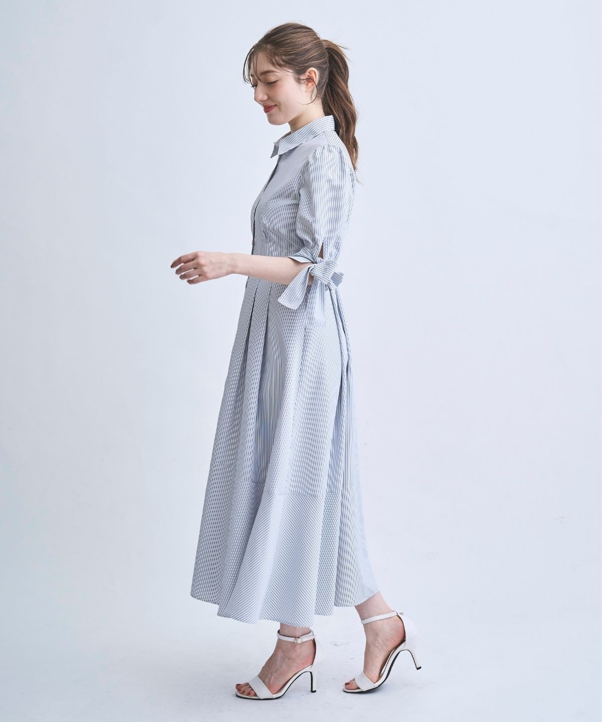 【3/28(Sat)発売】リボンストライプシャツワンピース