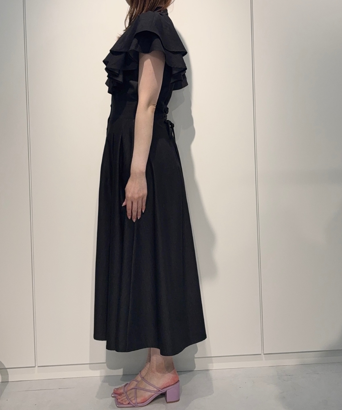 【4/24(Fri)発売】袖フリルデニムフレアワンピース