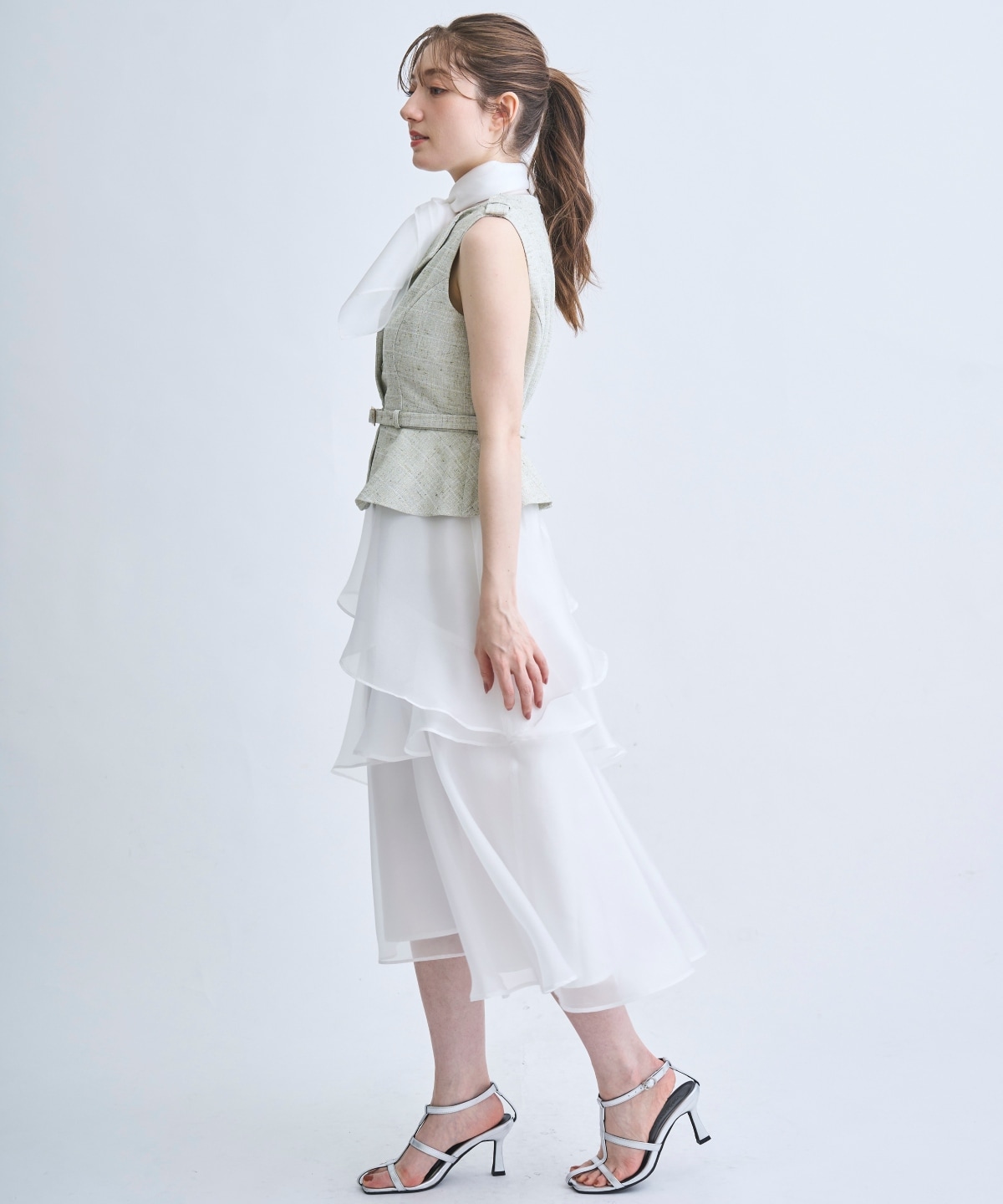 【4/10(Fri)予約開始】ジレドッキングティアードスカートワンピース