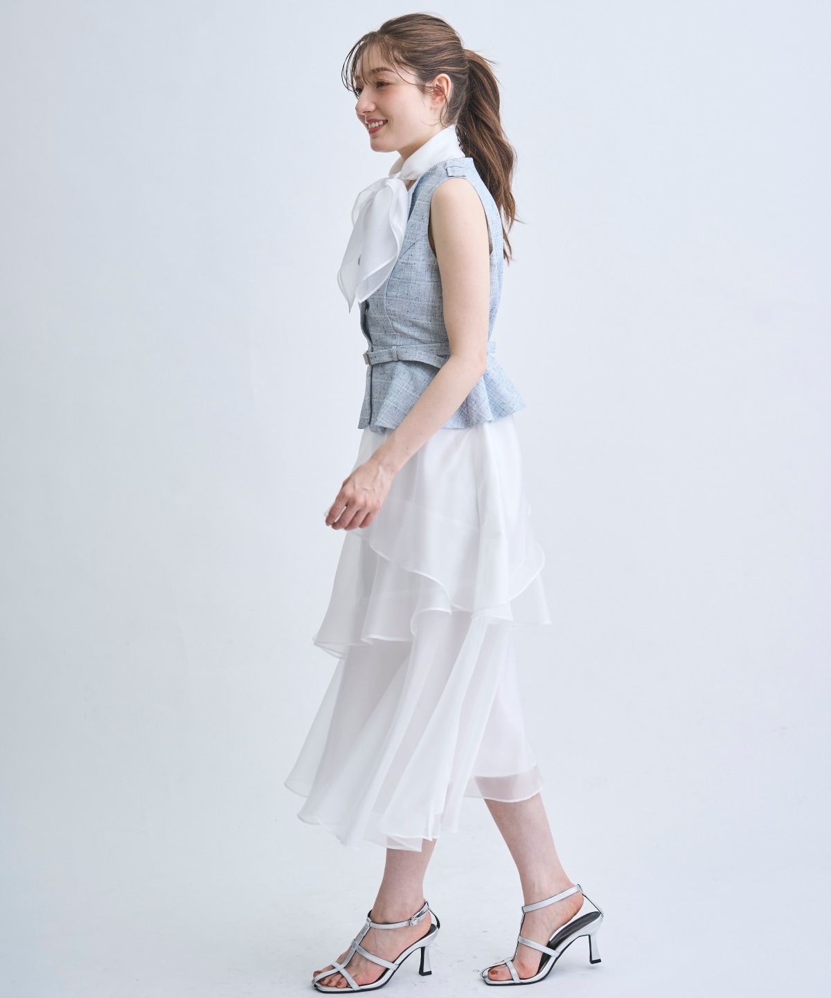 【4/10(Fri)予約開始】ジレドッキングティアードスカートワンピース