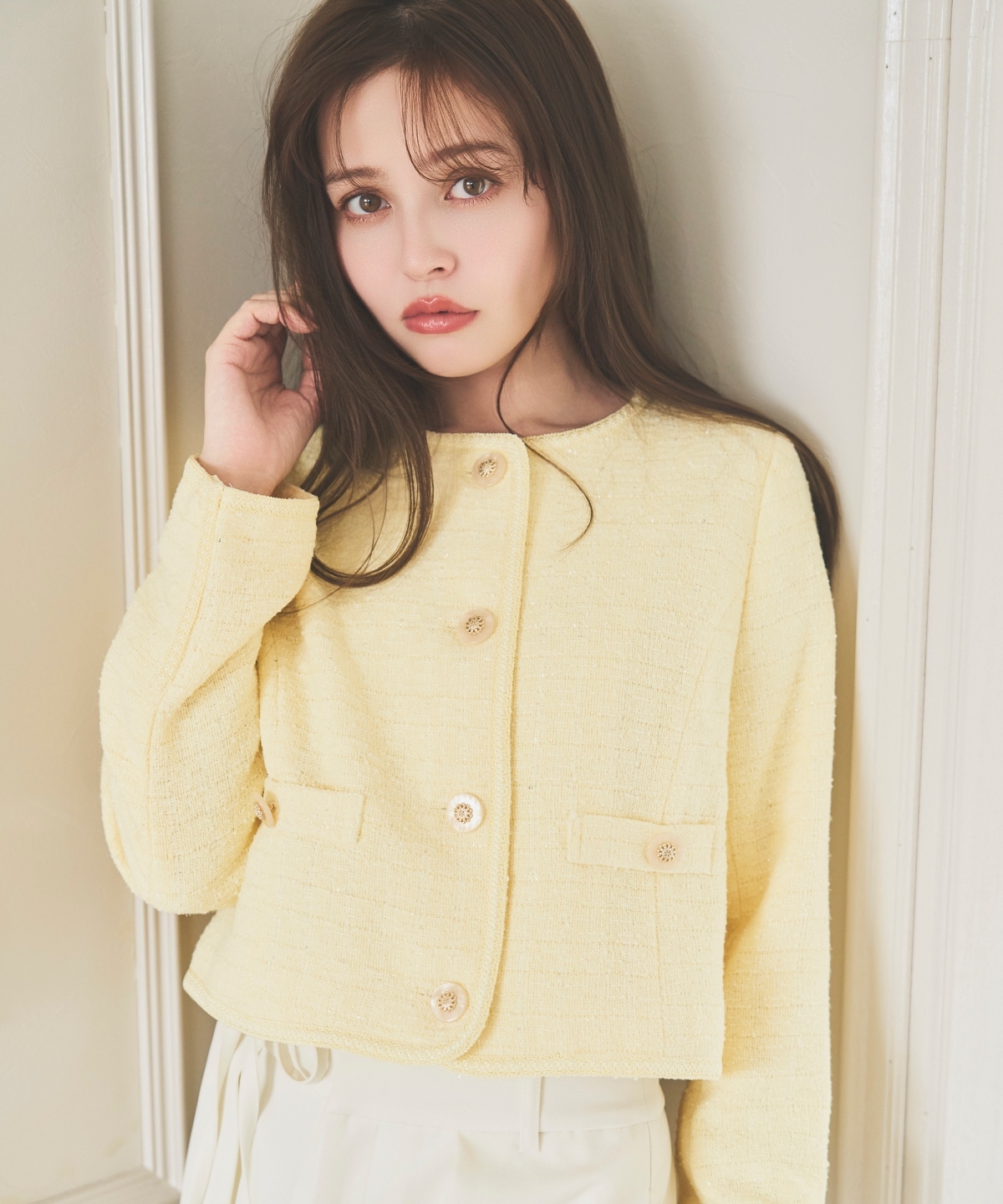 【3/6(Fri)発売】ラメツイードノーカラージャケット