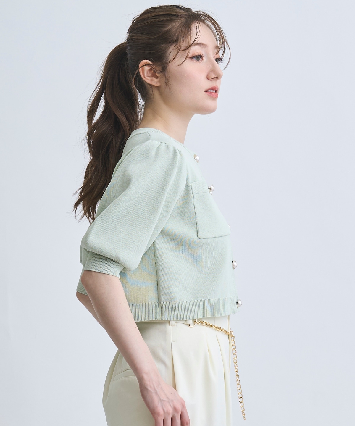 【4/10(Fri)発売】パフスリーブニットカーデプルオーバー