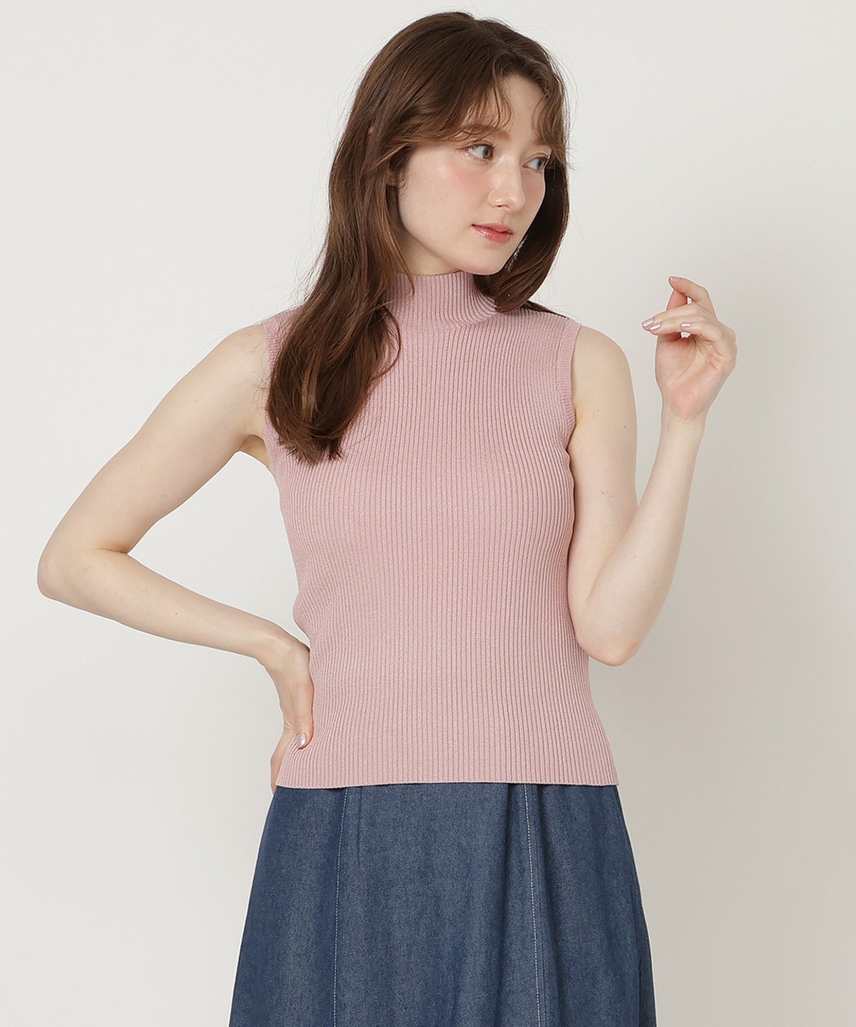 【5/8(Fri)発売】ノースリハイネックラメニット