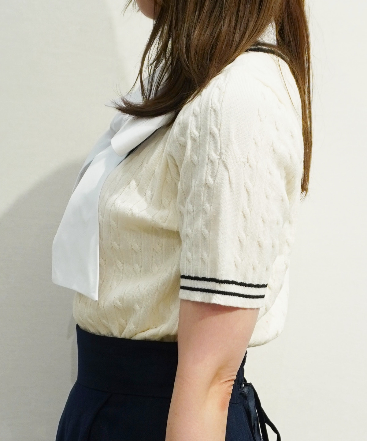 【4/17(Fri)予約開始】ケーブルジレレイヤードニットプルオーバー