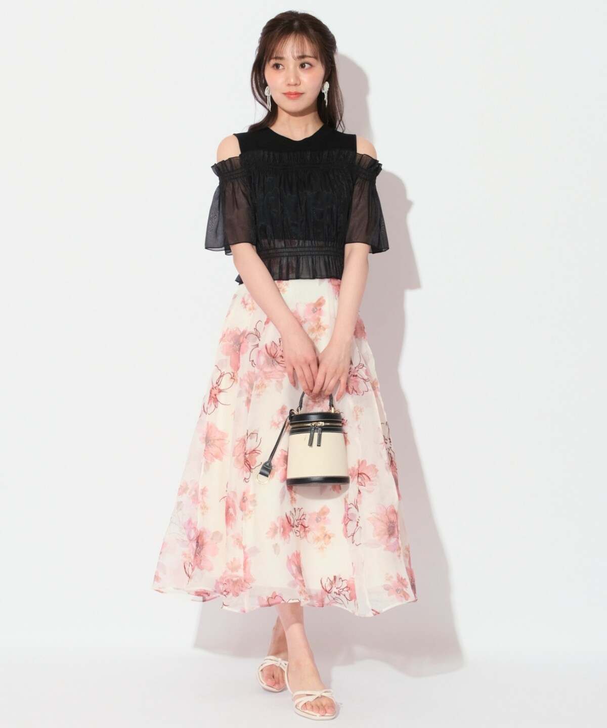 刺繍フラワーフレアスカート(F ホワイト): WILLSELECTION｜公式  