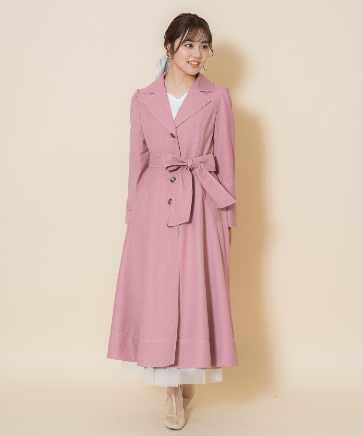 シングルトレンチドレスコート