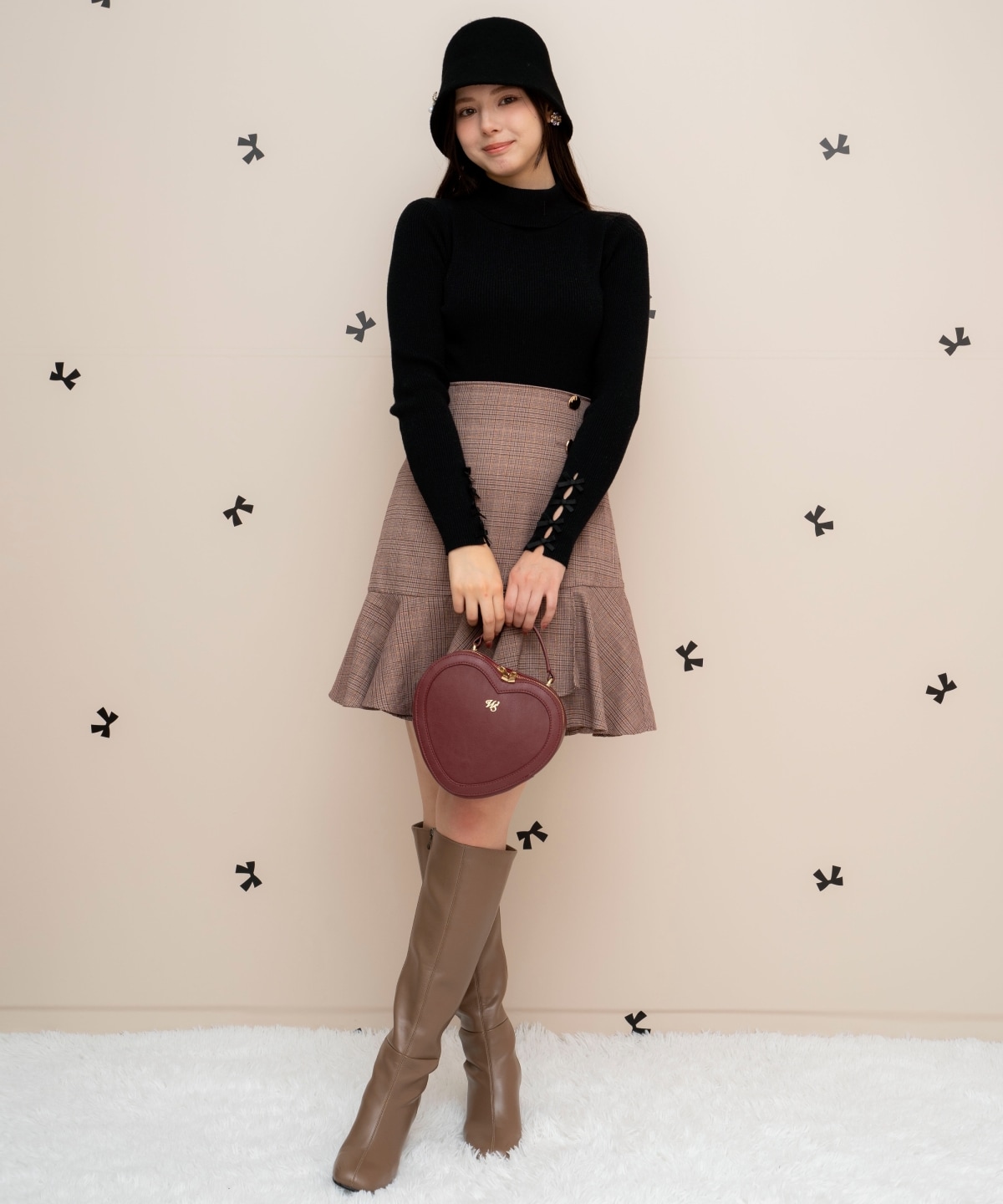 アシメヘムフレアミニスカート