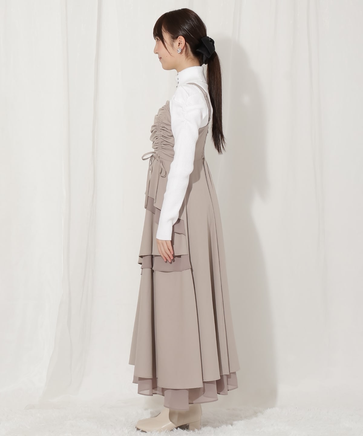 ティアードギャザーキャミワンピース