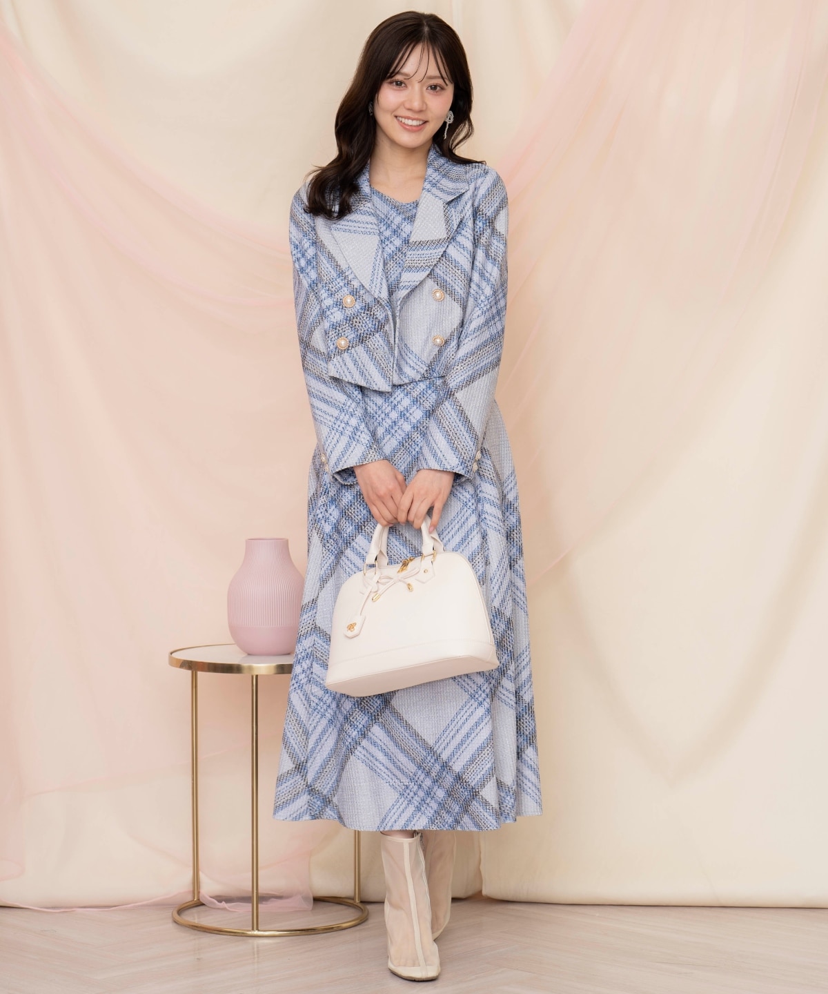 ツイードチェックショートジャケット