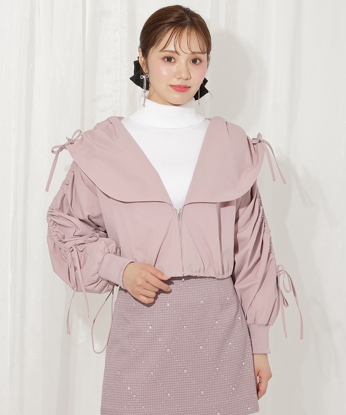 ハートカラーギャザーブルゾン