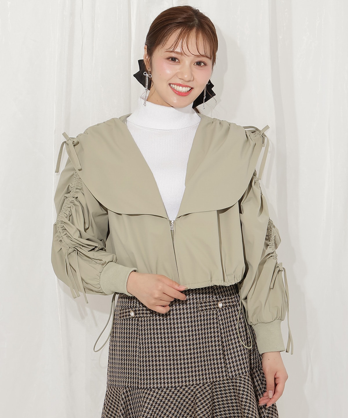 ハートカラーギャザーブルゾン