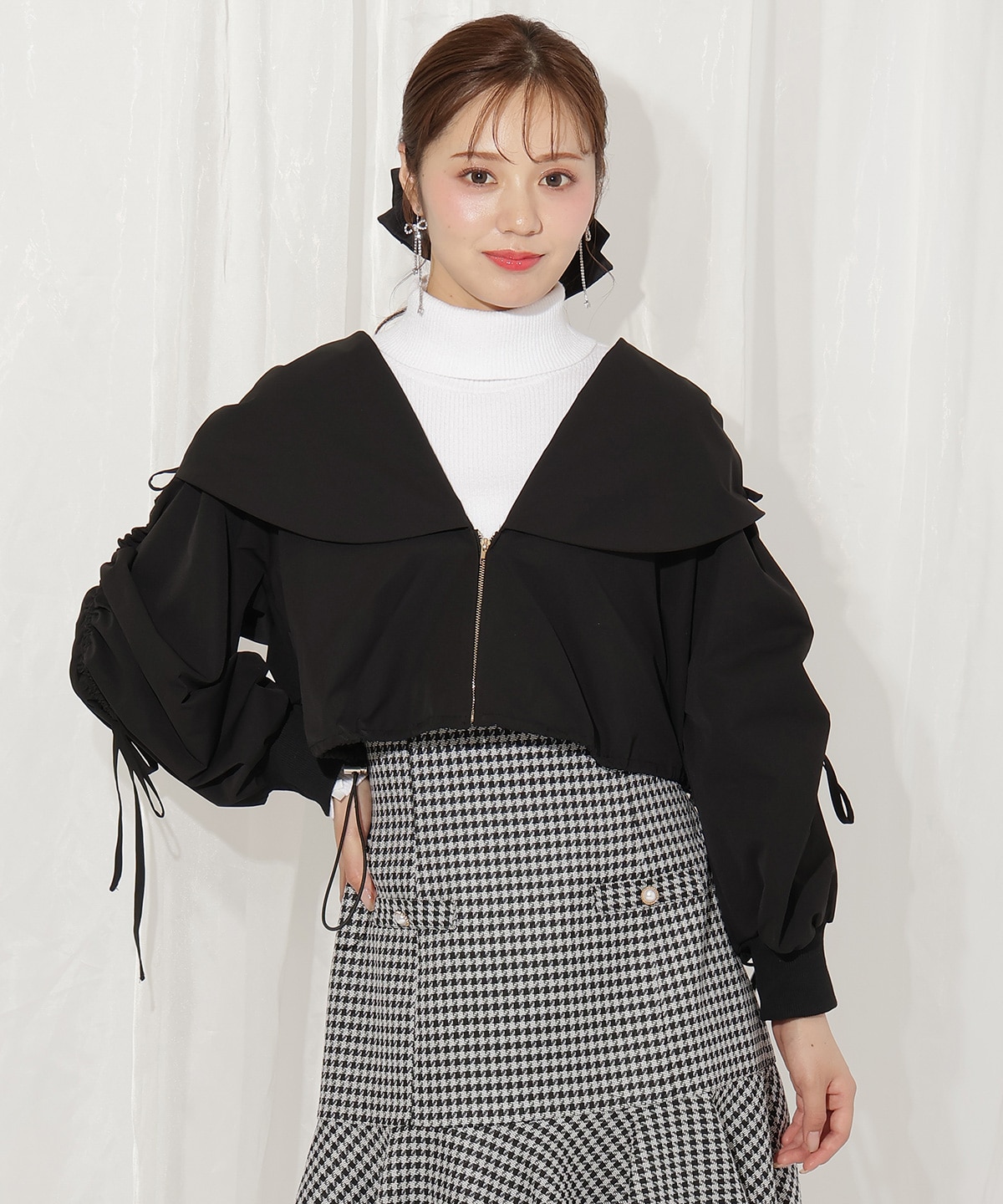 ハートカラーギャザーブルゾン