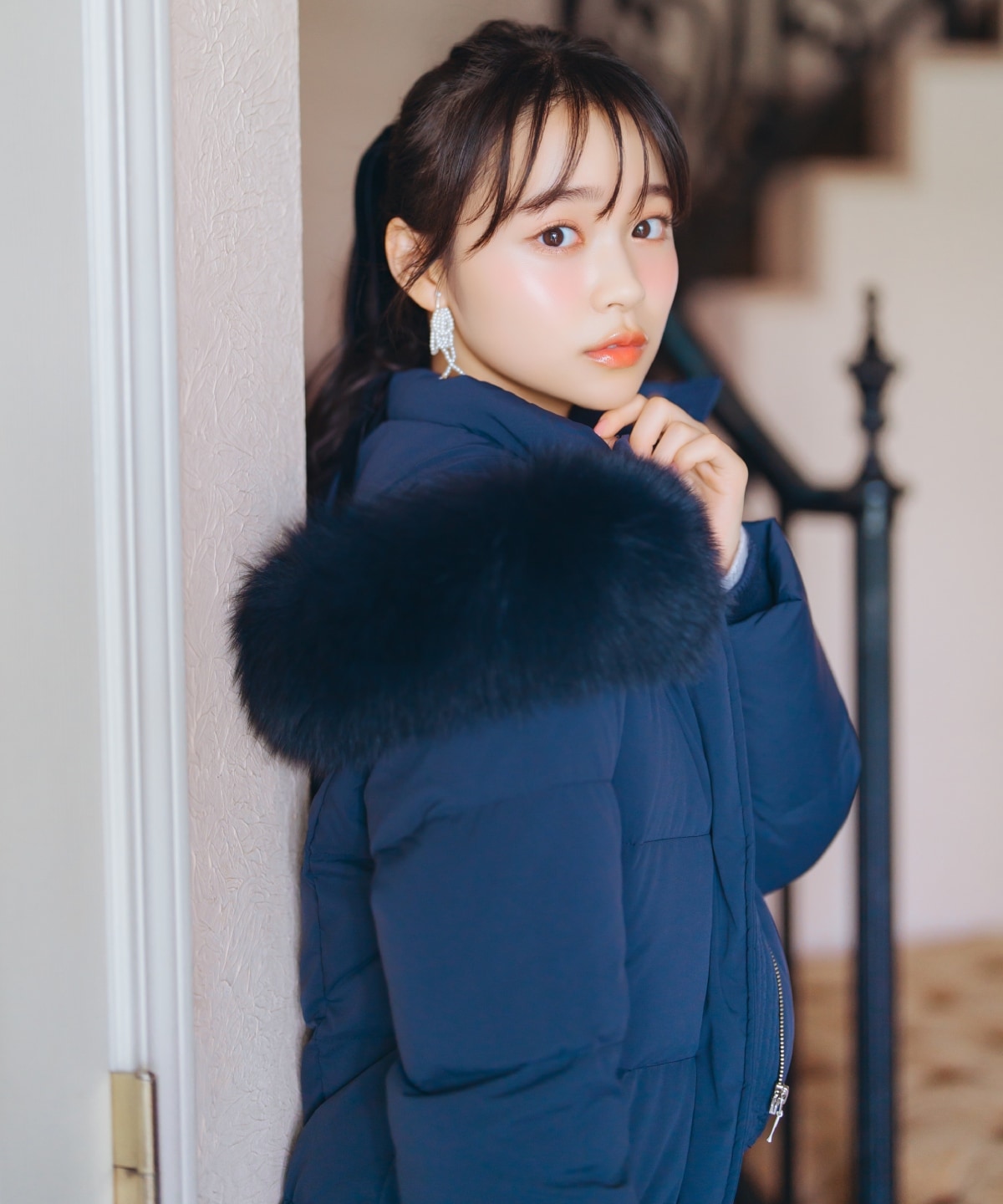 FOXファー付きショートダウン