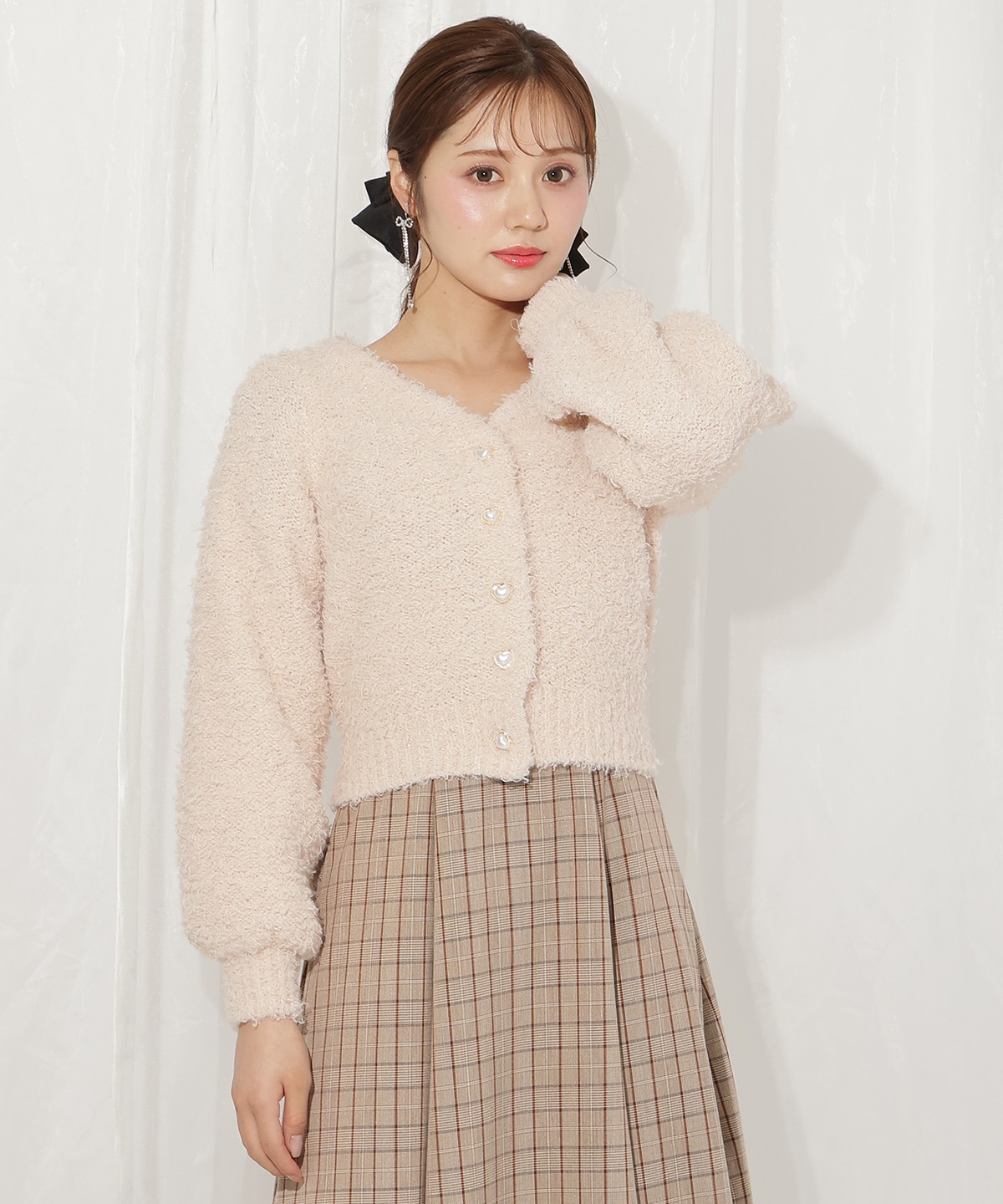 テディヤーンニットカーディガン