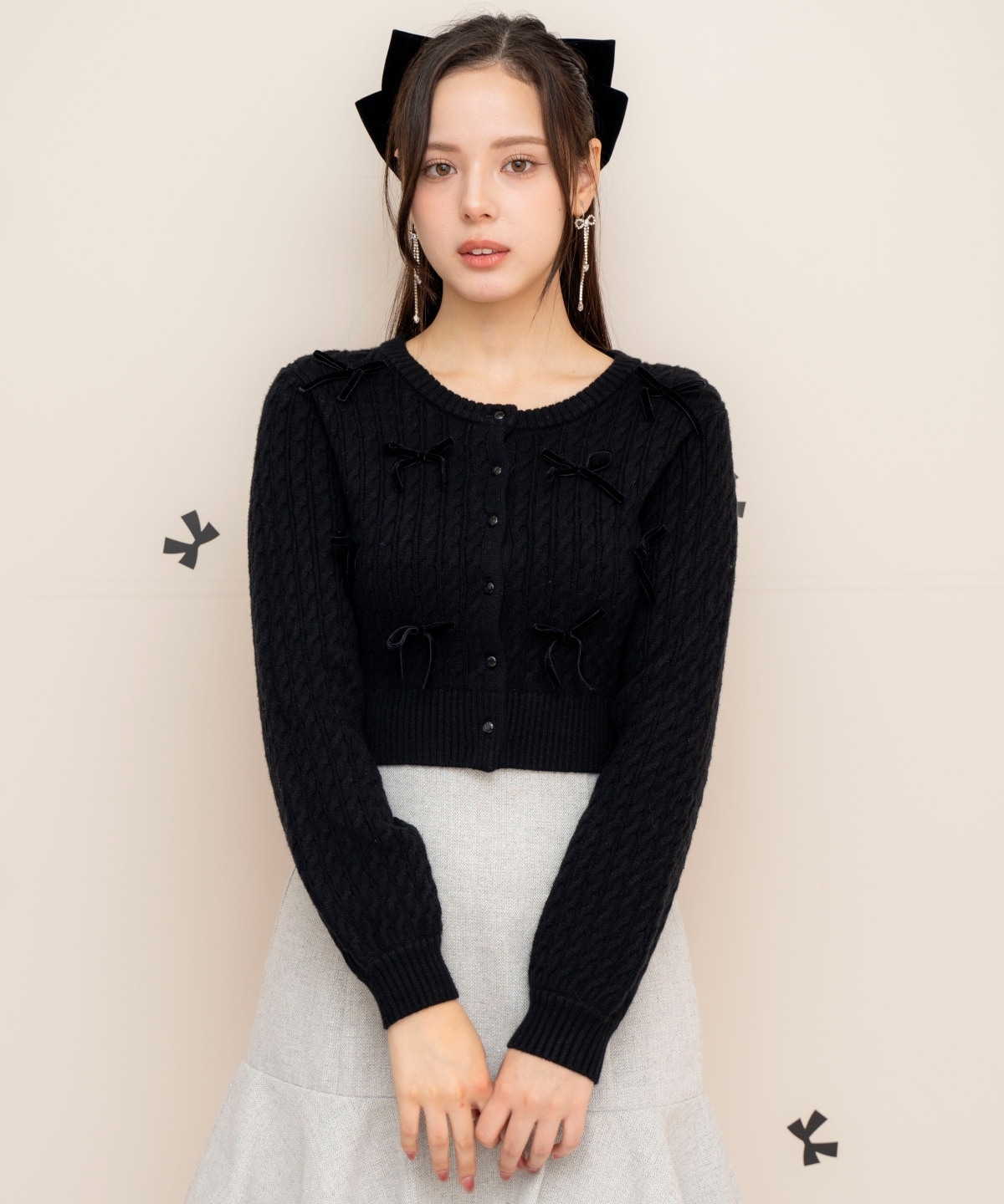 メニーリボンケーブルカーディガン