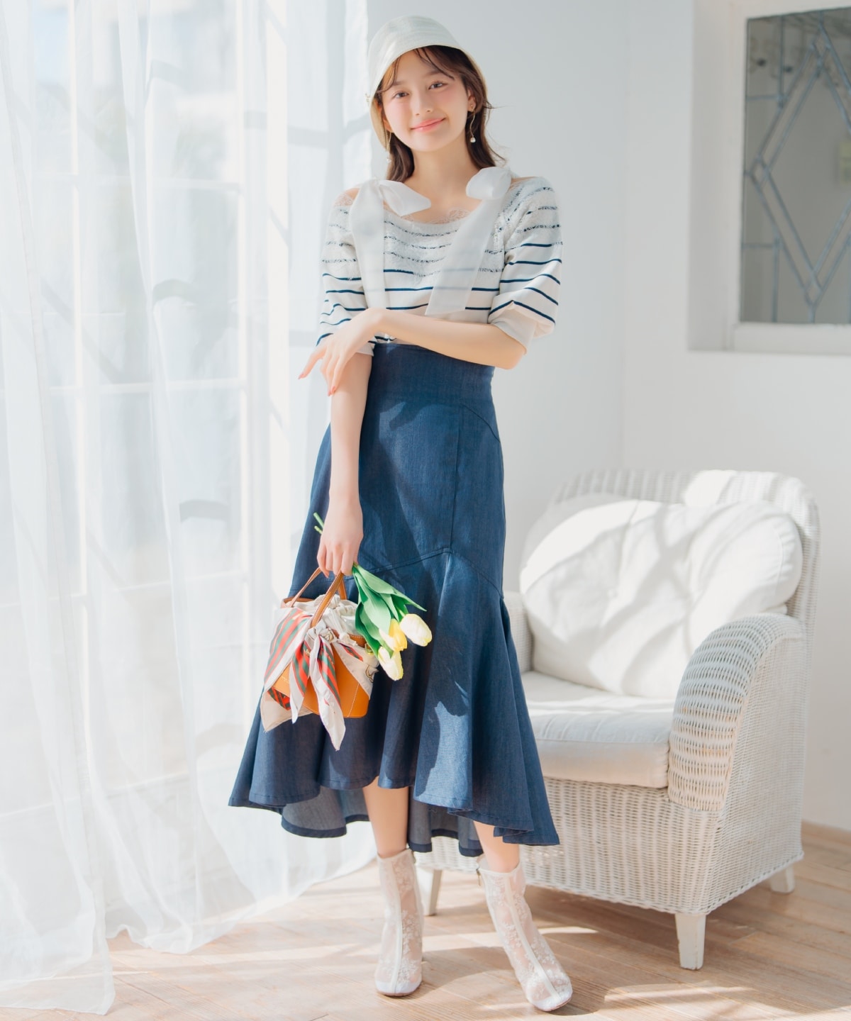 アシメヘムフィッシュテールスカート