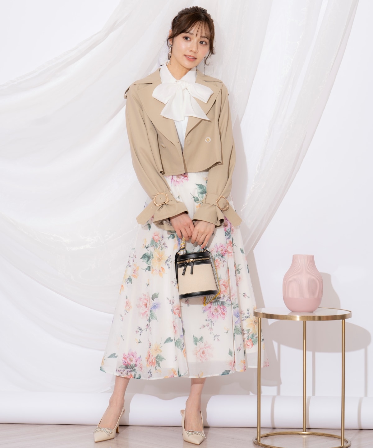 キャンディスリーブショートトレンチコート