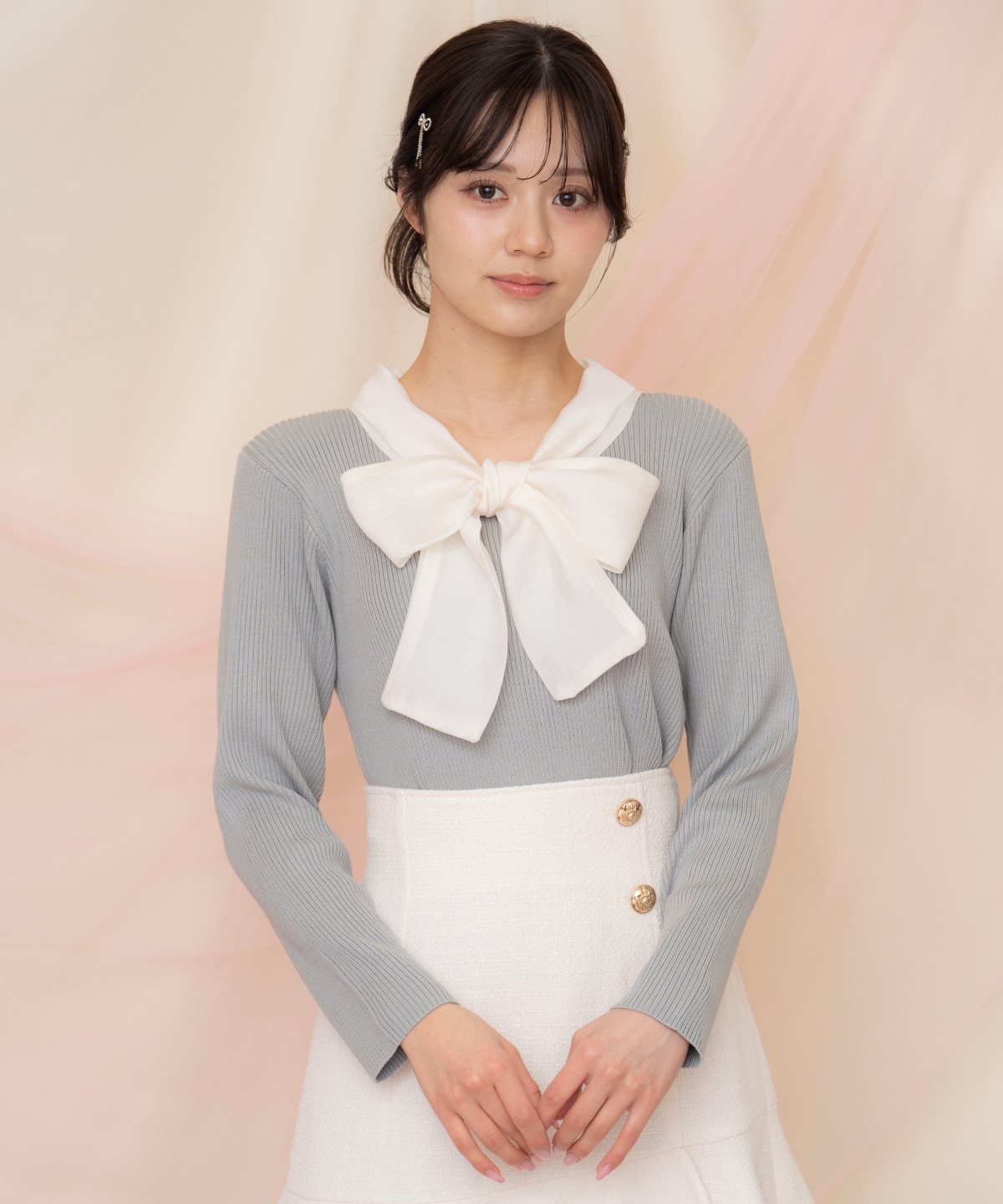 シアーリボンタイプルオーバー