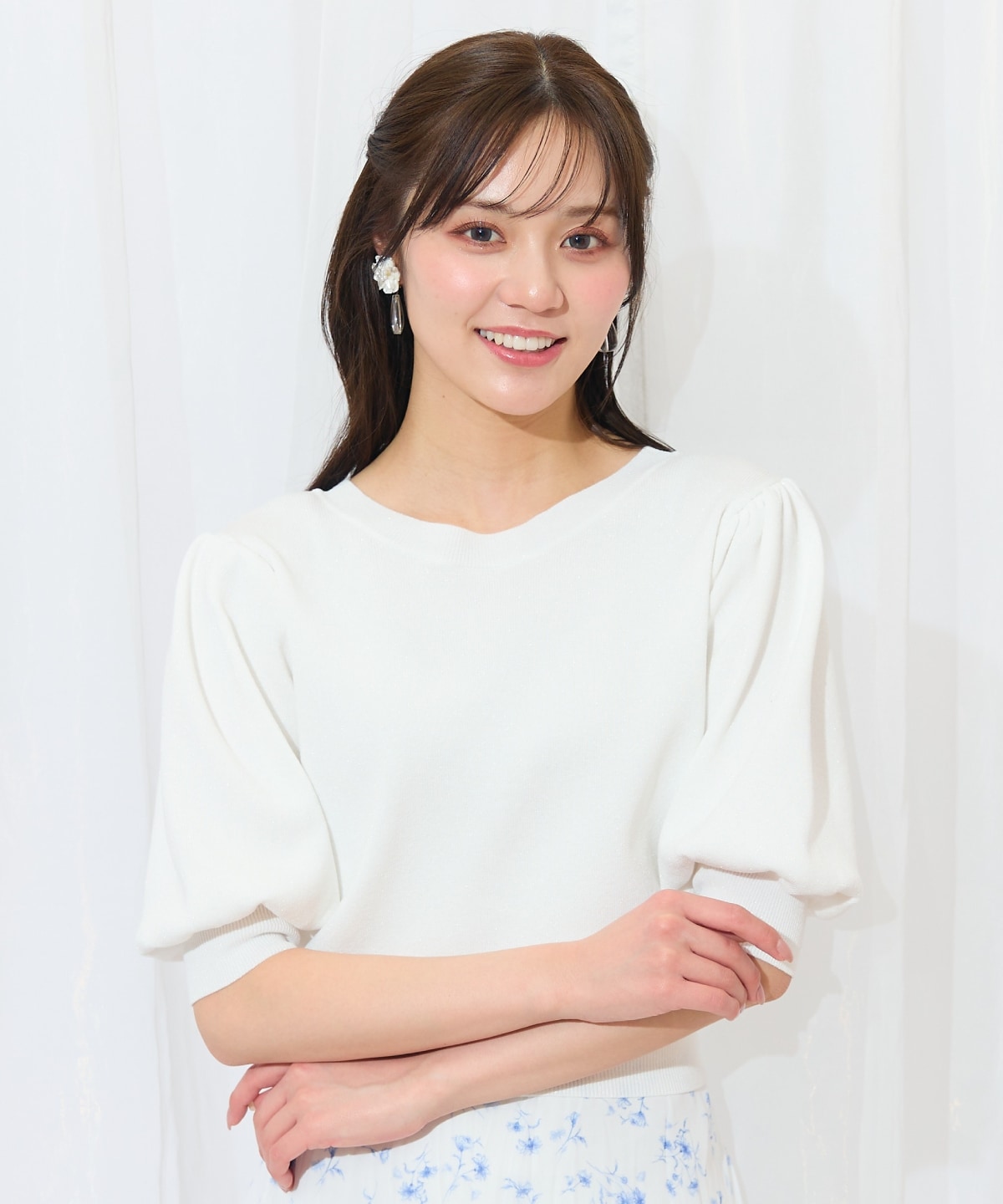 2WAYリボンラメニットプルオーバー