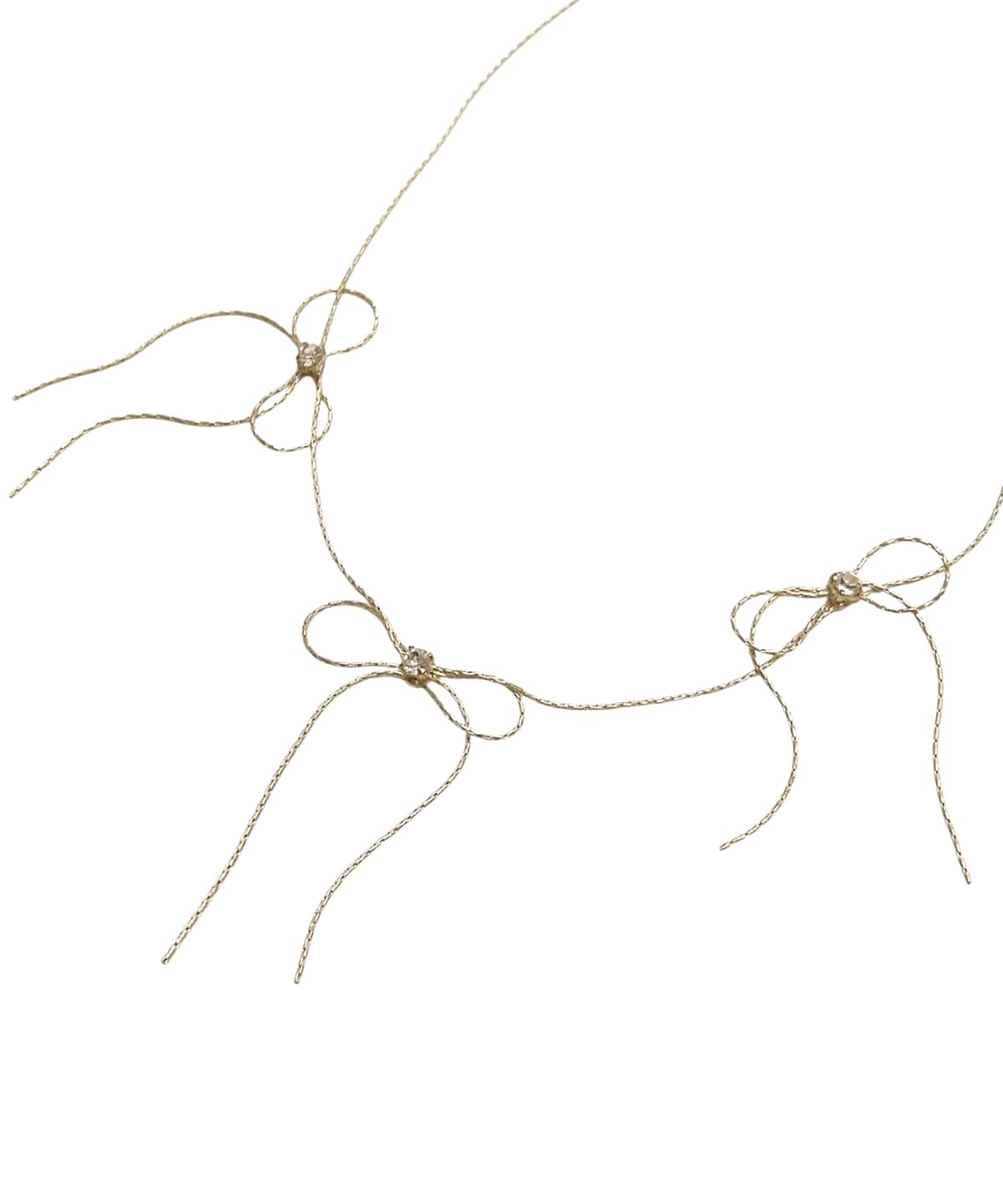 ランダムリボンゴールドネックレス