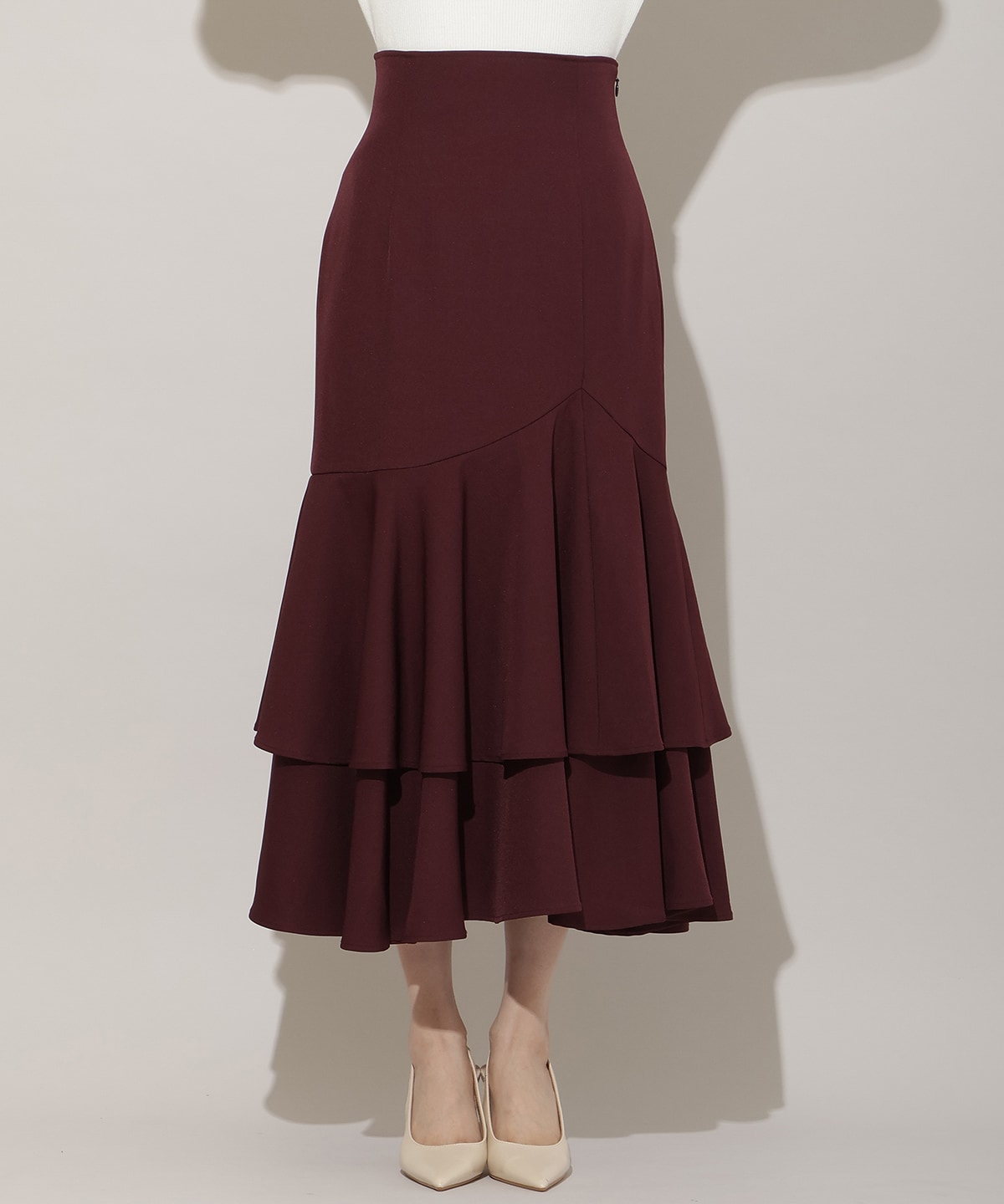 ボリュームヘムティアードスカート