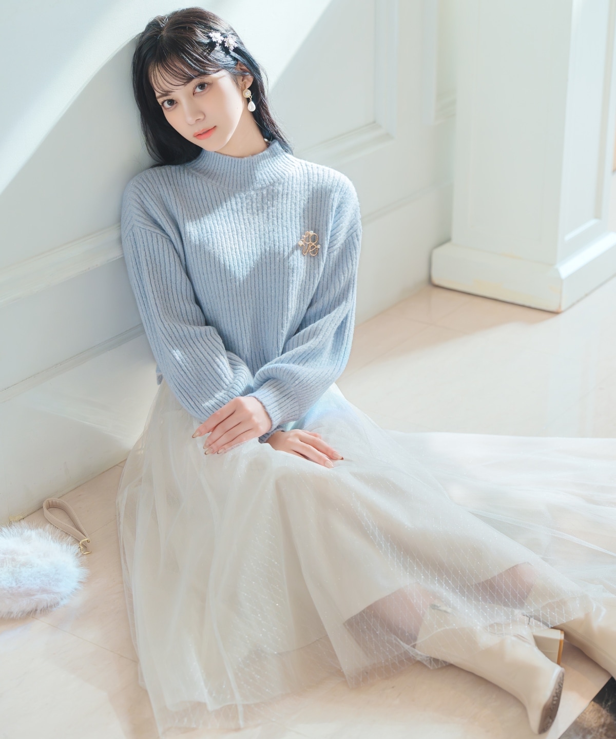 【12/5(fri)10時発売】ラメチュールボリュームスカート