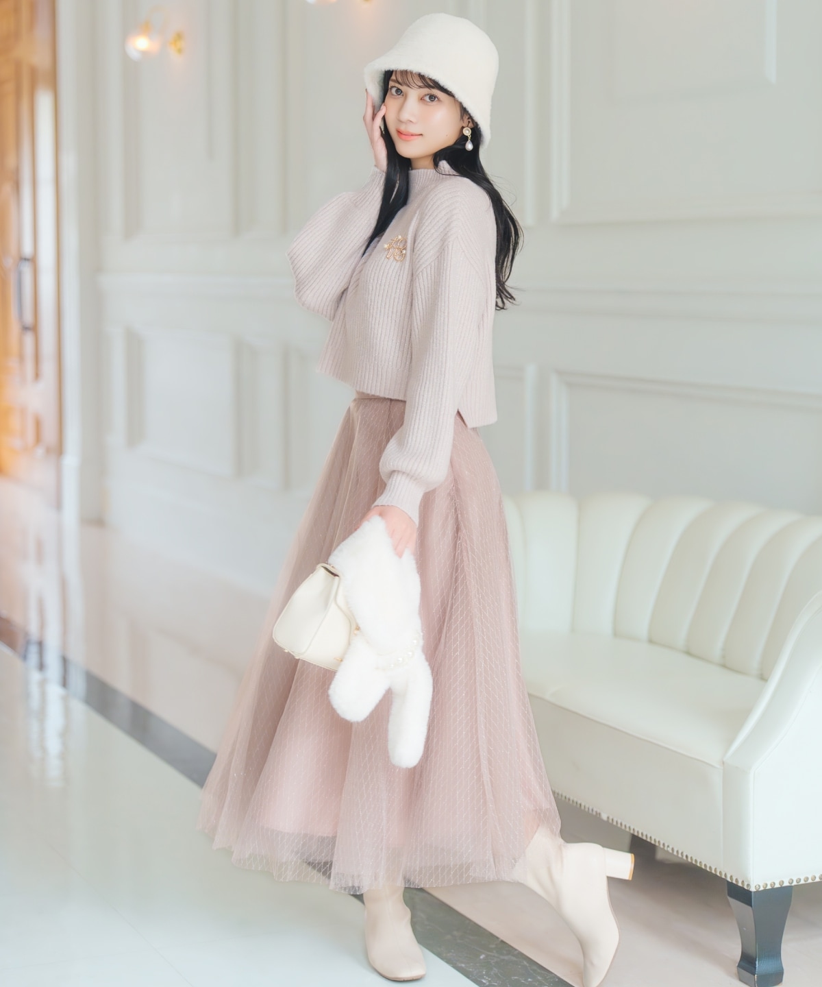 【12/5(fri)10時発売】ラメチュールボリュームスカート