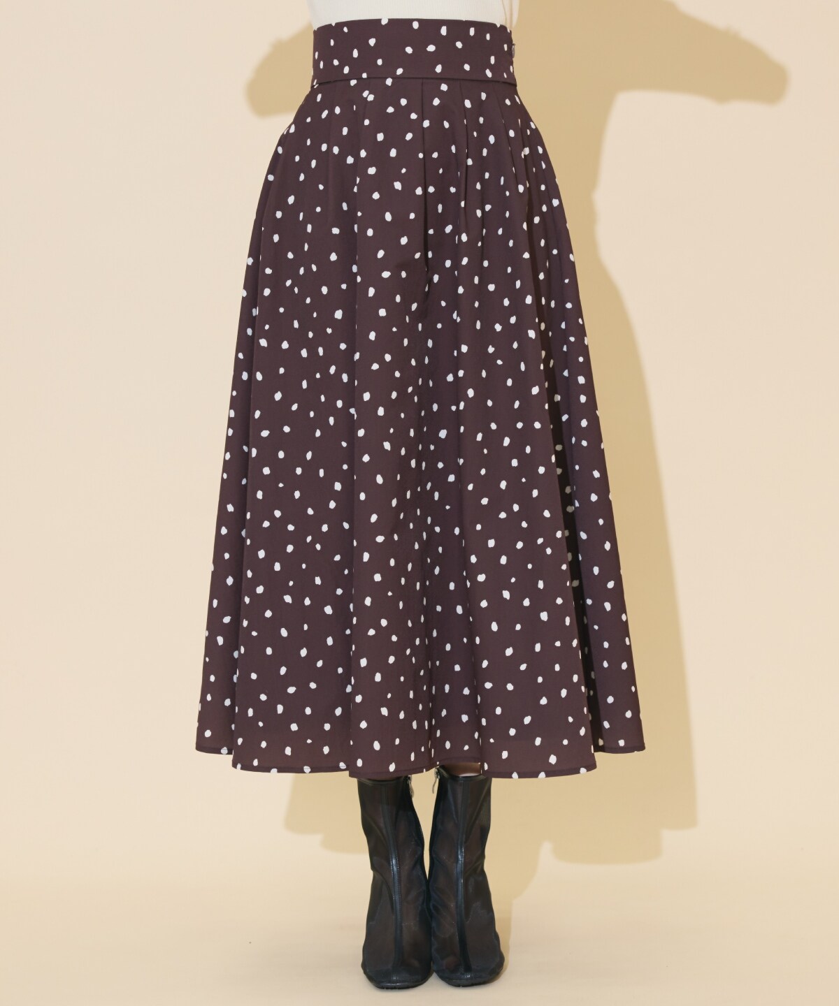 ダルメシアンプリントボリュームタックスカート