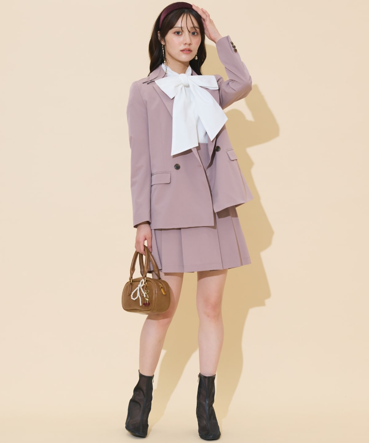 ハイウエストプリーツミニスカート