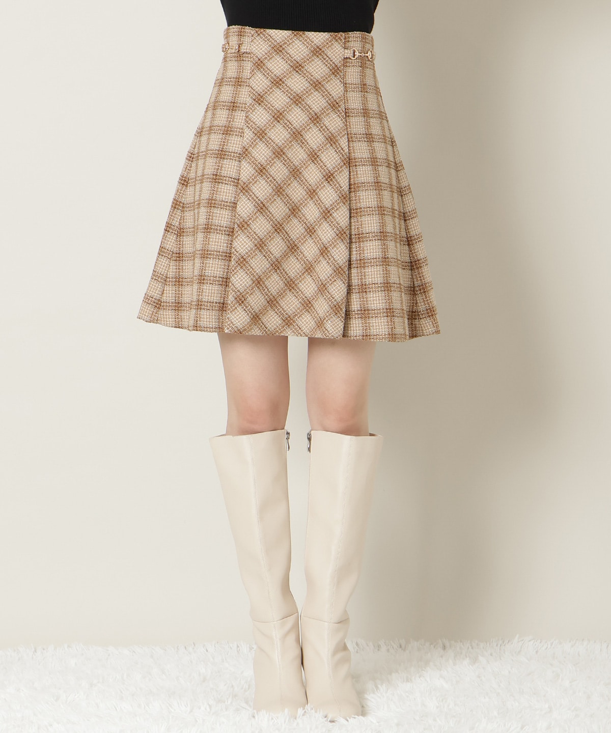ビットデザインツイードミニスカート