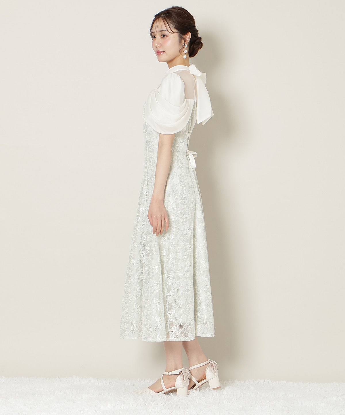 【新色追加】シアーベールレースワンピース