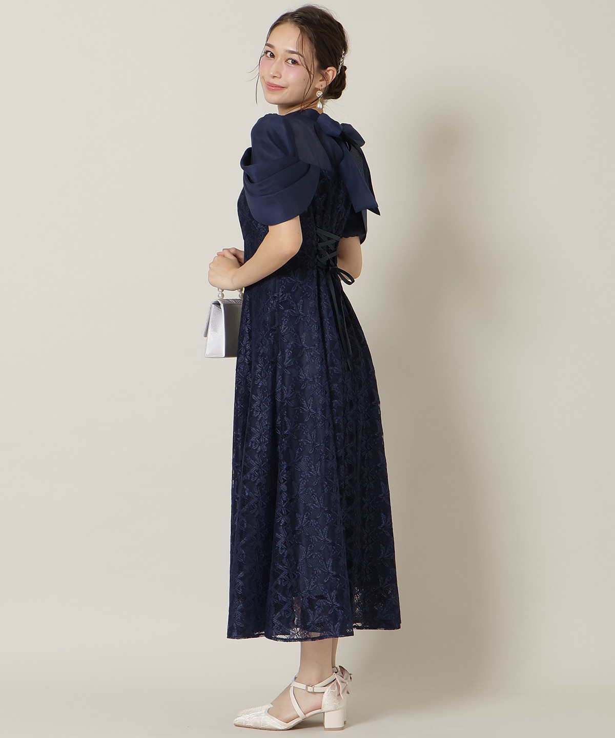 【再入荷予約受付中】シアーベールレースワンピース