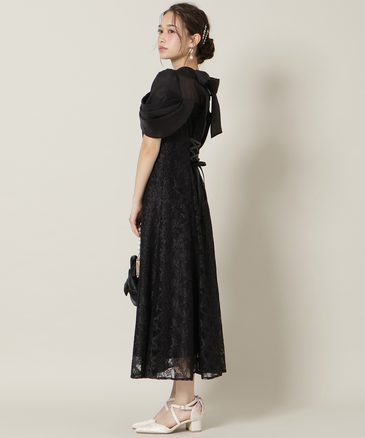 【再入荷予約受付中】シアーベールレースワンピース