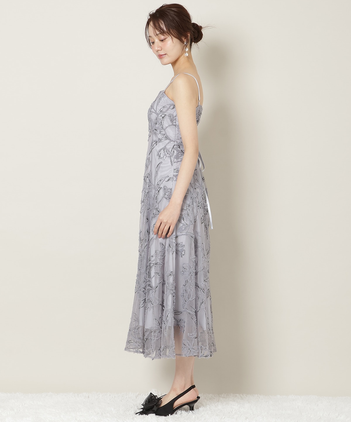 刺繍レースキャミワンピース