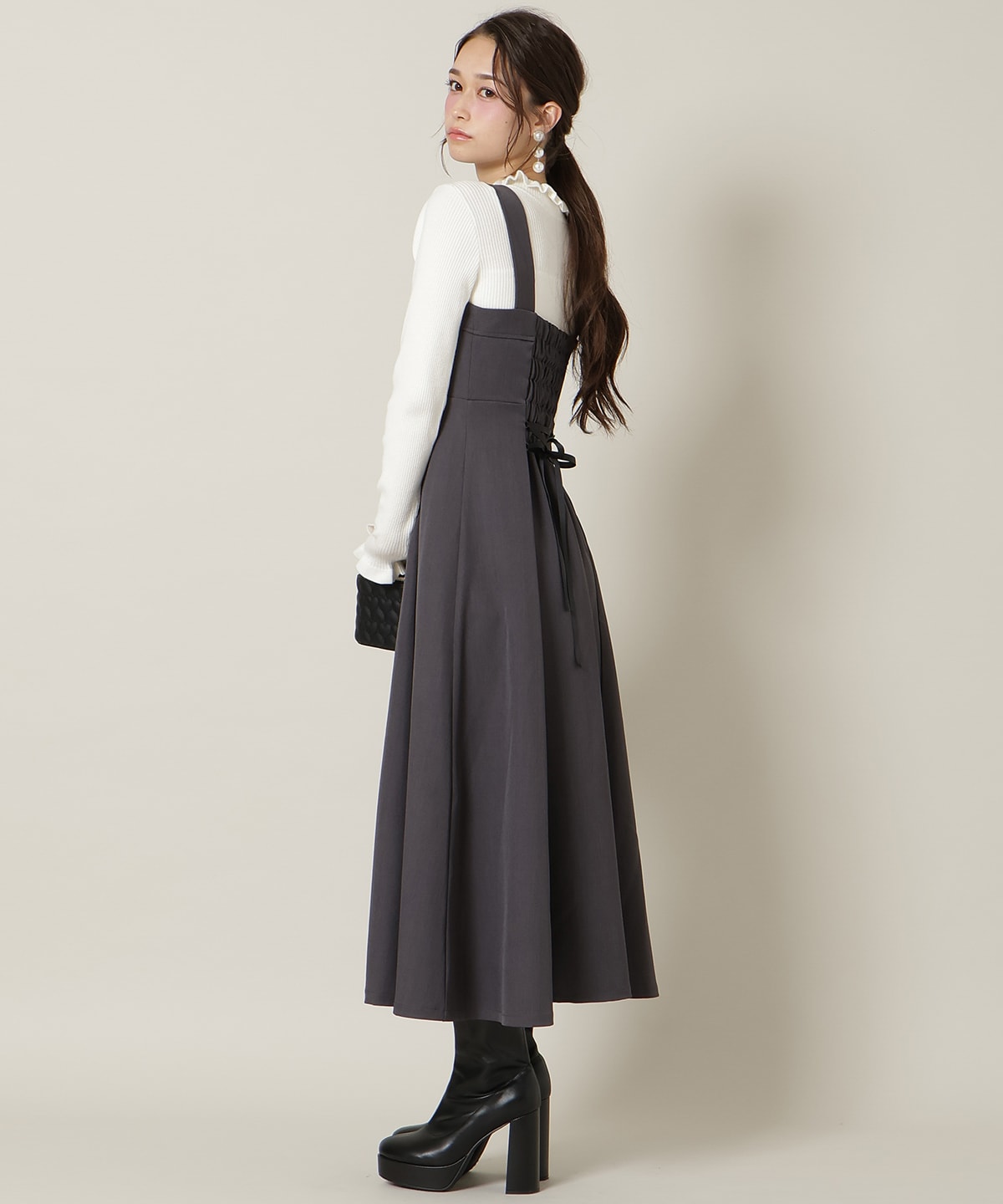 ZIPデザインフレアジャンスカ