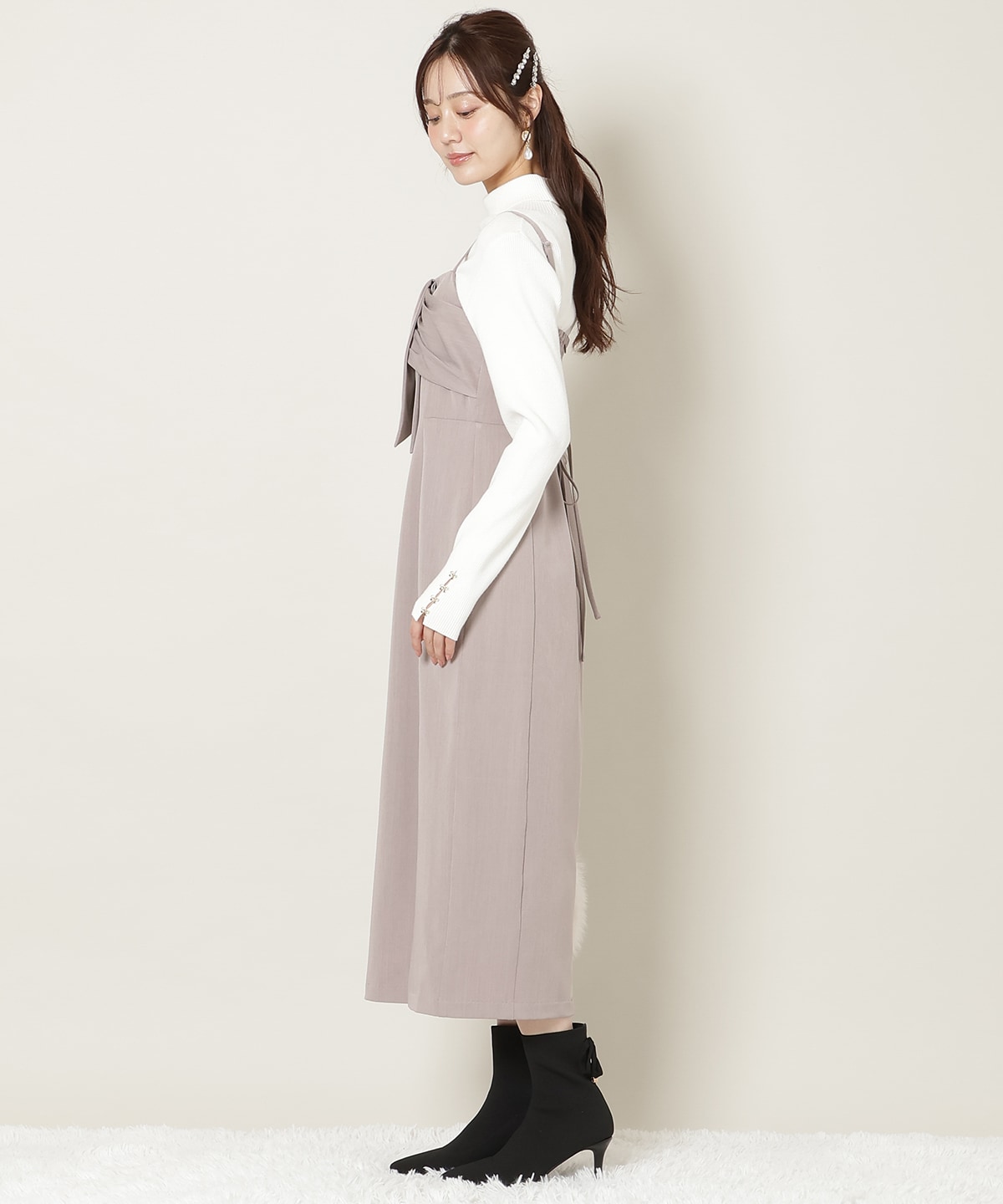 リボンデザインIラインワンピース