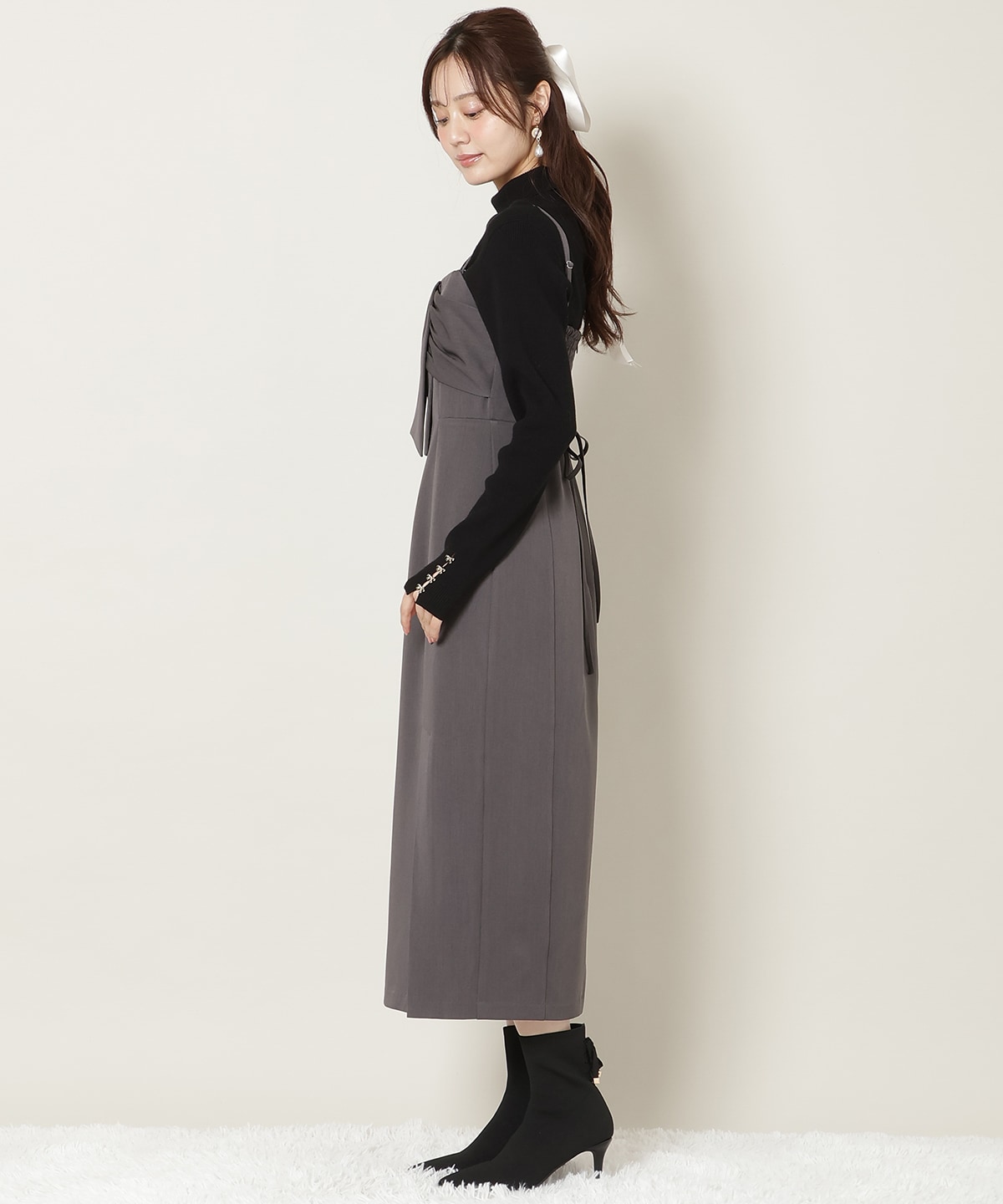 リボンデザインIラインワンピース