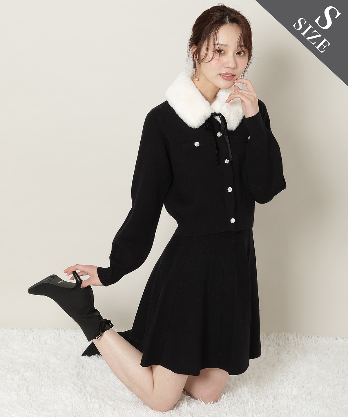 【11/21(fri)10時発売】ファーティペット付きニットSETUP