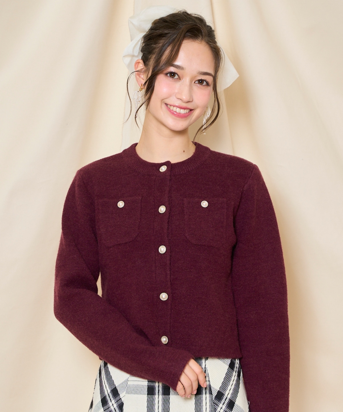 【再入荷予約受付中】モヘアライクニットジャケット