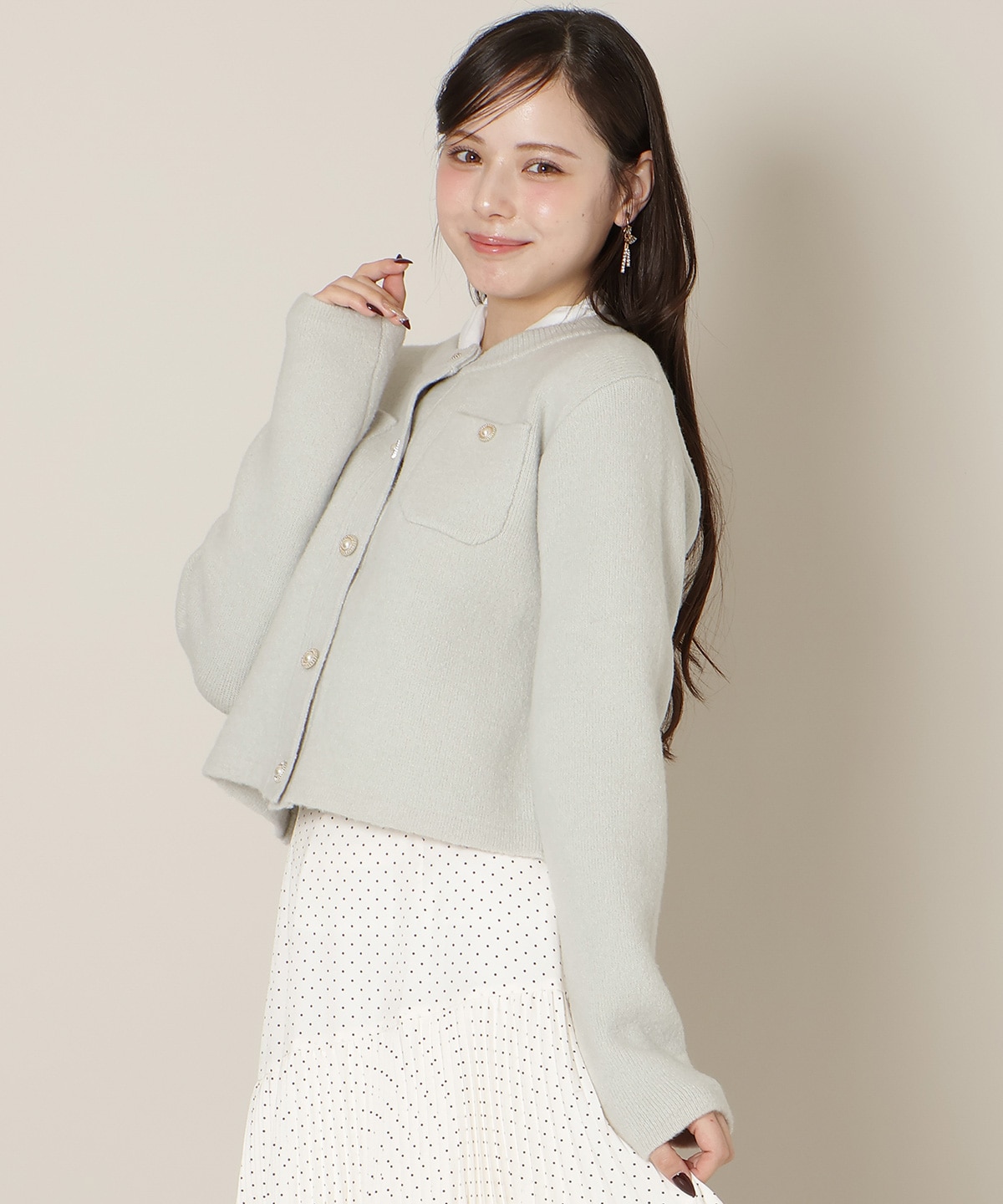 モヘアライクニットジャケット