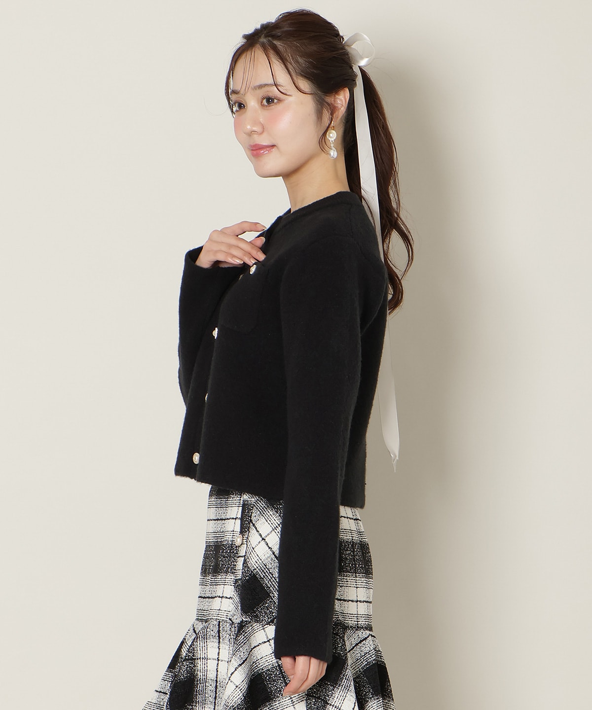 モヘアライクニットジャケット