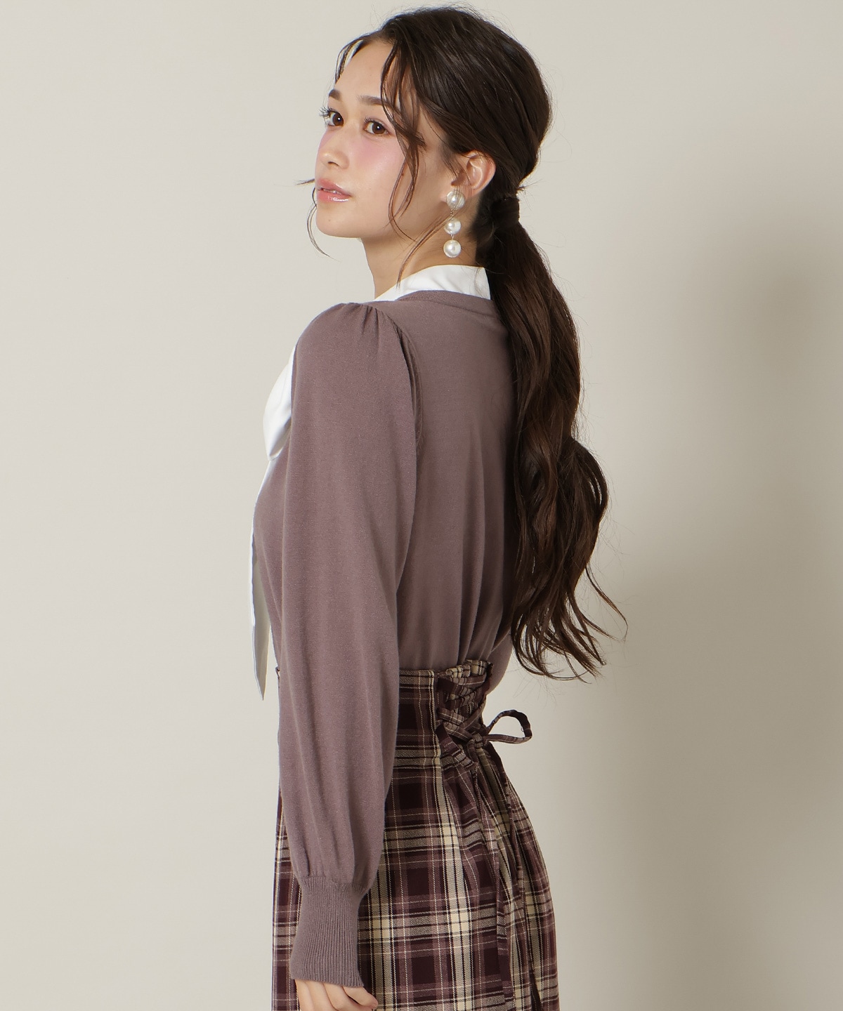 リボンドッキングプルオーバー