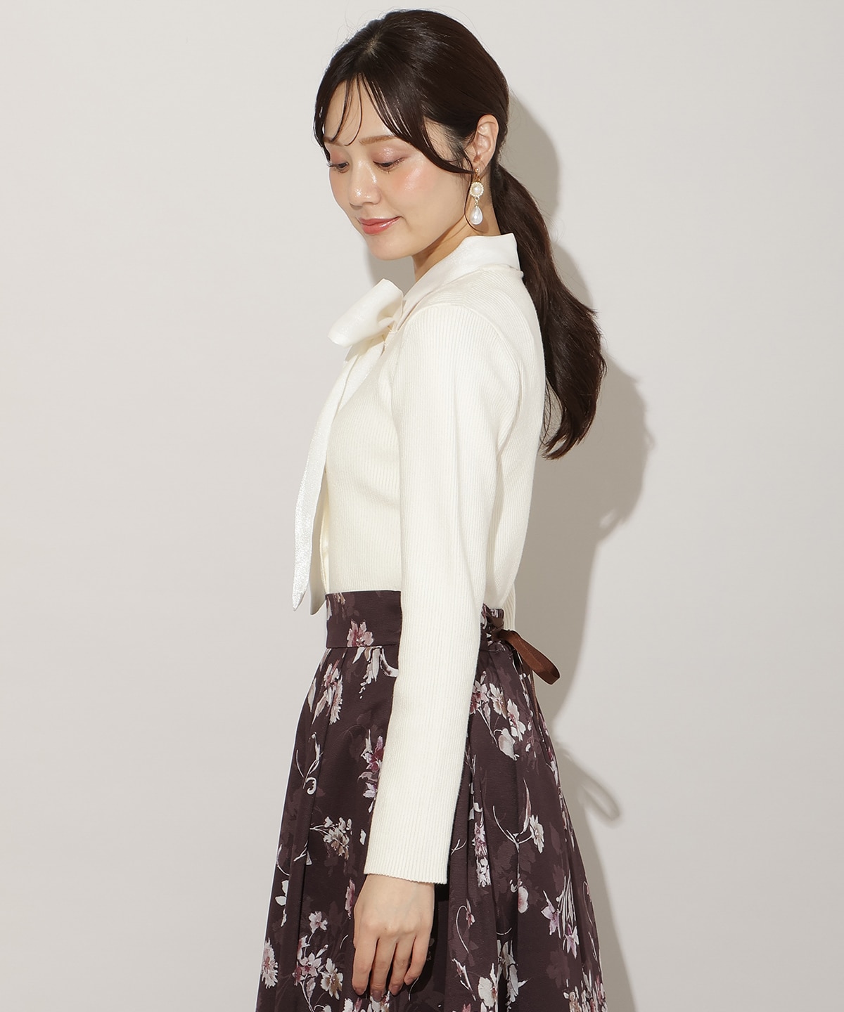 シアーリボンニット