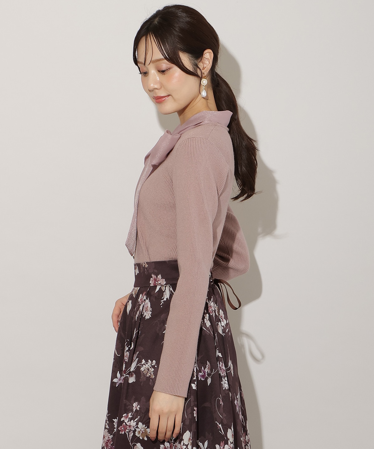 シアーリボンニット