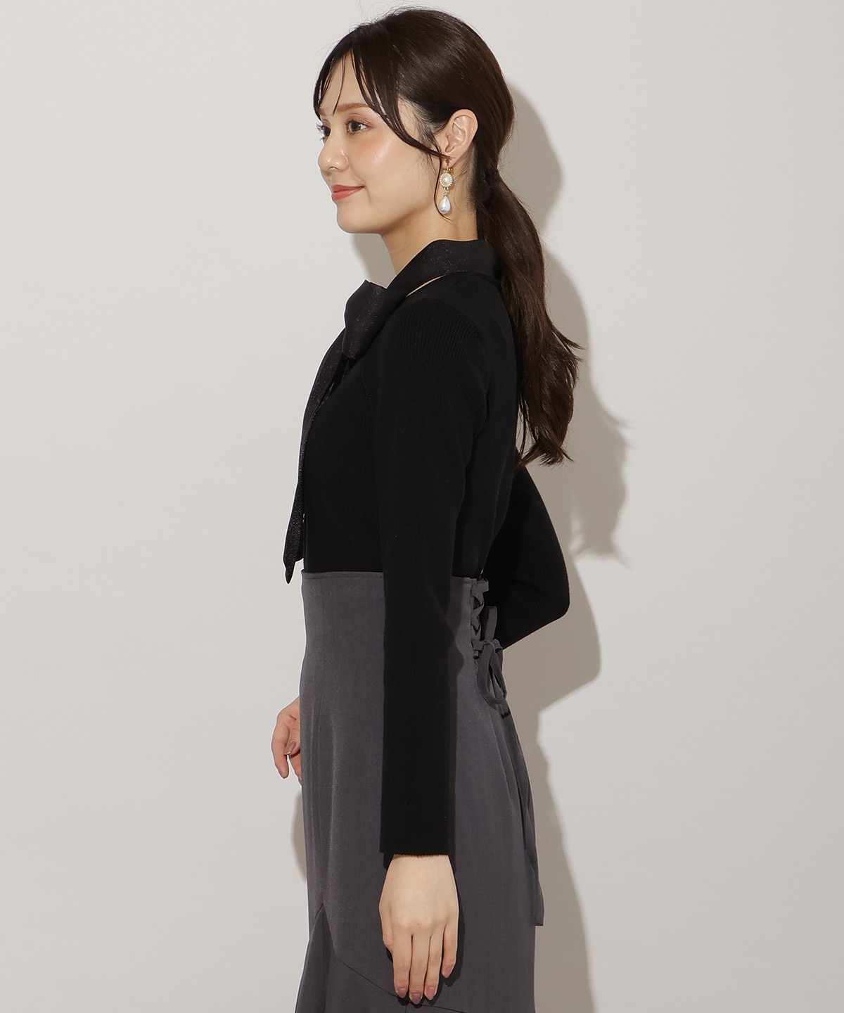 シアーリボンニット