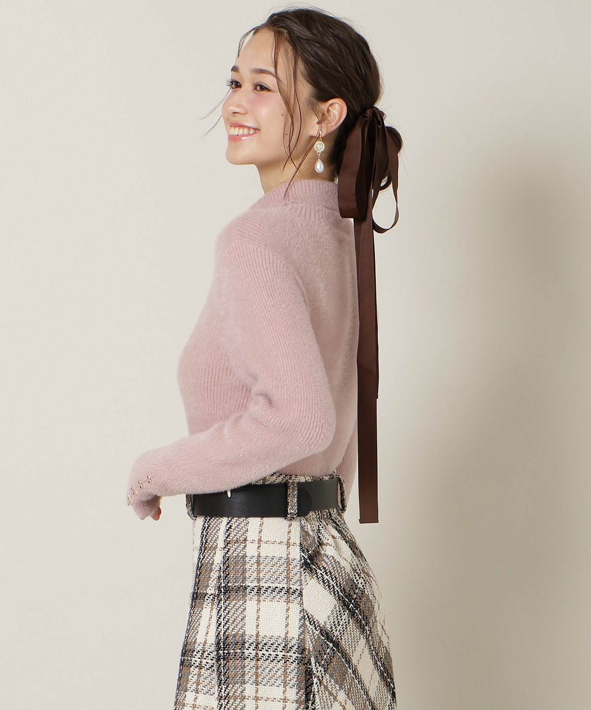 FOXライクヤーンタートルネックプルオーバー